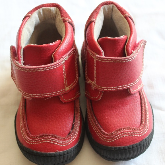 Vincent Leather Red boots for toddler baby… - Picture 1 of 7